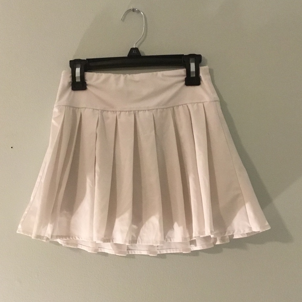 White Pleated Athletic Skort